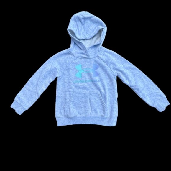 Under Armour Hooded Sweatshirt Youth Girl Size 5 Heathered Gray - Picture 1 of 11